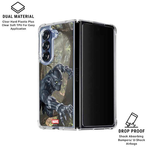 Marvel Black Panther In the Jungle Galaxy Z Fold6 Clear Case